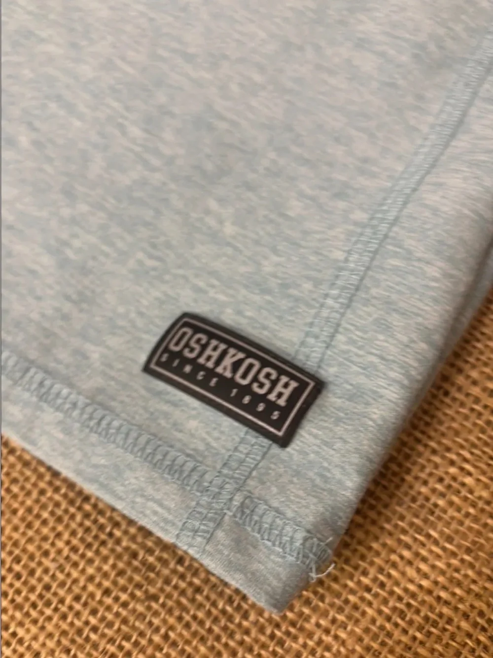 OshKosh Active Long Sleeve Active Top in a light blue heathered color.
